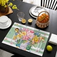 thumbnail image 3 of Watercolor Floral Placemats Set of 8, Spring Flowers Butterflies Leaves Green Placemats for Dining Table, Place Mats for Kitchen Tabletop, Waterproof Wipeable Dining Table Mats Set, 3 of 9