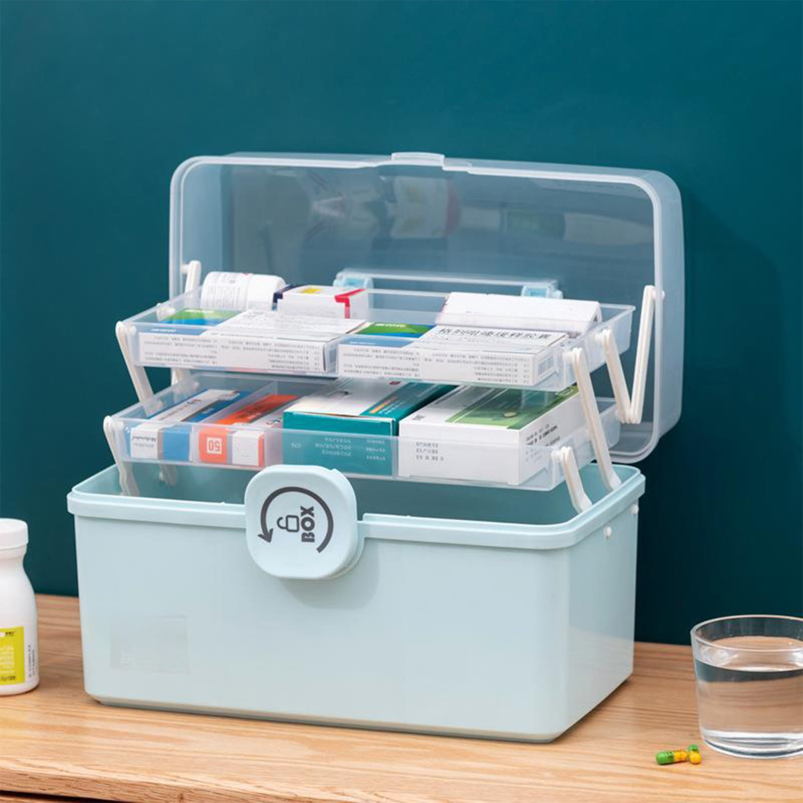 Fufafayo First Aid Kit For Home Use, Hand Held Emergency Box, Large Capacity Portable Organizer For Car Office Travel Camping