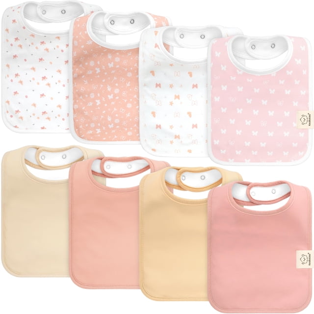 Baberos orgánicos para bebés KeaBabies, algodón suave, impermeables, paquete de 8