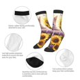 thumbnail image 3 of Honeii Daisy Sunflower Lazy Cat Print Children's Colorful Socks,Unisex Kids and Toddlers' Cushioned Sock,Kids Athletic Crew Socks,for Everyday Wear and Sports, 3 of 5