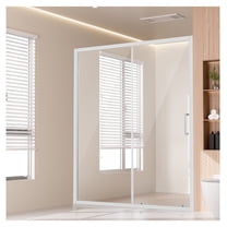 Semi-Frameless Shower Door 57.7-59 x 70 inch, Tempered Glass, Sliding Shower Enclosure, Narrow Frame, Reversible Installation, Easy Clean