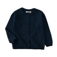 thumbnail image 1 of TOPTIE Cardigan d'Uniforme en Coton pour Bébé Fille Tout-Petit - Bleu Marine - 4T, 1 of 7