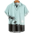 thumbnail image 1 of Men's Hawaiian Shirt Men's Summer Coconut Tree Short Sleeve Printed ShirtSinKeeU, 1 of 4