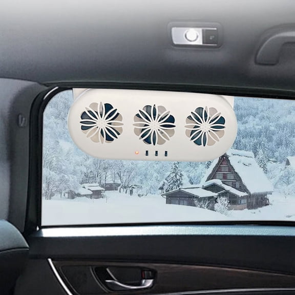 HEMOTON Solar Powered Car Cooler Fan for Summer Use Enhances Air Circulation with ABS Material White 3 Air Outlets