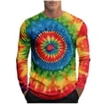 thumbnail image 2 of Gamivast Men's Graphic T-Shirts Tie Dye Spiral Print Crew Neck Long Sleeve Shirts Psychedelic Pattern Soft Breathable Casual Party Tops, 2 of 5