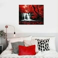 thumbnail image 5 of Nawypu  Black White and Red Wall Art Red Tree Waterfall Picture Canvas Landscape Print Artwork for Living Room Autumn Red Forest Water Wall Decor Painting Framed Ready to Hang, 5 of 5