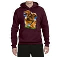 thumbnail image 2 of Wild Bobby, Golden Retriever Dog Portrait, Dog Lover, Unisex Graphic Hoodie Sweatshirt, Maroon, 2XL, 2 of 3
