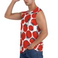 thumbnail image 3 of Bingfone Hand Drawn Tomatoes Pattern Men's Tank Tops Workout Sleeveless Tee Shirts Running Beach Tanks for Men-Large, 3 of 7