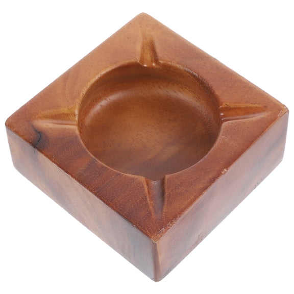 FUEENIRVA Vintage Wooden Ashtray, Brown, Simple Design for Home Decor and Storage