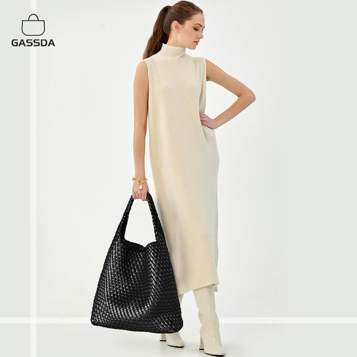 Woven Bag Purses and Handbags Woven Vegan Leather Bag For Women Woven Tote Bag Shoulder Bag Top-Handle Bag With Purses
