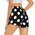 thumbnail image 2 of Uemuo Black and White Polka Dot Pattern Women's Athletic Shorts High Waisted Running Shorts with Liner Pockets Gym Elastic Workout Shorts-Large, 2 of 9