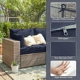 thumbnail image 4 of Pakunoda Outdoor Cushions Replacement, 8 Piece Sectional Cushion Fits 3-Seat, 4” Foam Deep Seat, for Patio Rattan Wicker Replacement Cushion, Liner&Cover, Navy Blue, 4 of 7