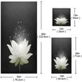 thumbnail image 2 of GZHJMY Magic White Lotus Flower Black Soft Luxury Decorative 3 Pieces Towels Set, 1 Bath Towel+1 Hand Towel+1 Washcloth, Multipurpose for Bathroom, Hotel, Gym, Spa and Kitchen, 2 of 5