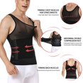 thumbnail image 4 of VASLANDA Men Body Shaper Slimming Vest Compression Shirts Tummy Control Tank Top Belly Slimmer Underwear, 4 of 7
