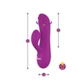 thumbnail image 2 of Viben Jolie Mini Rechargeable Splashproof Silicone Ridged Dual-Motor Rabbit Vibrator, Berry, 2 of 6