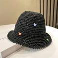 thumbnail image 5 of SikaFu Fisherman's Hat Women's Edition Sweet Three Dimensional Love Grass Hat Sunscreen Beach Sunscreen Fashion Versatile Grass Hat, 5 of 8