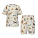 thumbnail image 1 of Fotbe Dogs Funny Pets Pijama Estampada de 2 Piezas para Niños – Ropa de Dormir de Manga Corta Cómoda para Niños y Niñas, Camiseta y Shorts de Algodón-Large, 1 of 6