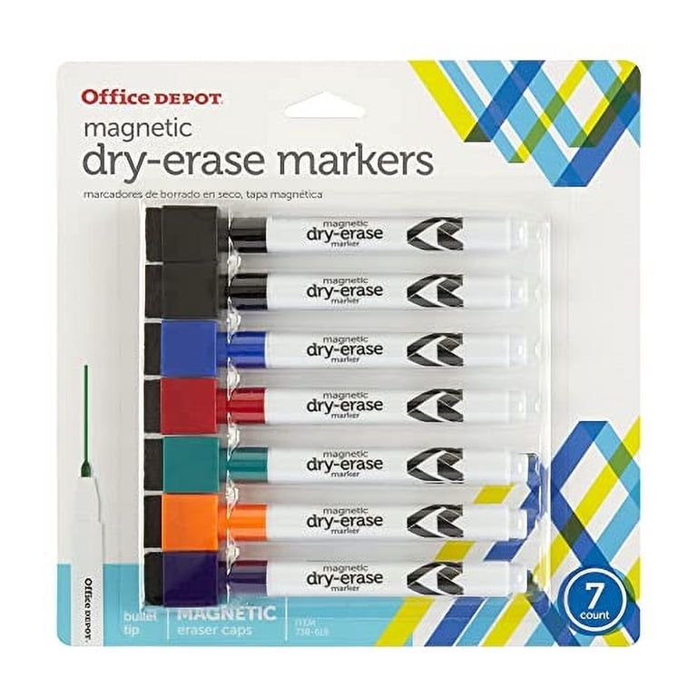Janrax Pack Of 12 Magnetic Whiteboard Markers With Eraser Caps | Fine Point, Black Ink, For Office Or Classroom