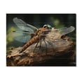 thumbnail image 3 of Designart "Blue Dragonfly Portrait II" Animals Print on Natural Pine Wood, 3 of 5