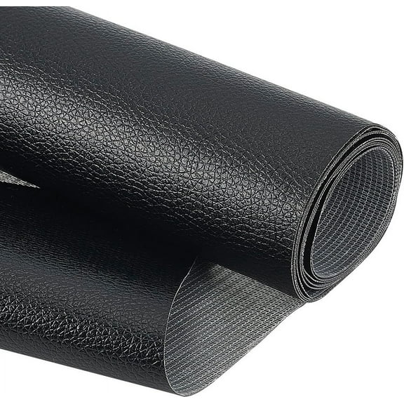 Soft Waterproof Fabric Material Imitation Leather Fabric DIY Leather Crafting Materials for Hand Sewing Clothing Accessories Purse Handbag Sofa Chair Repair (35"x37" Black) diy