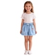 thumbnail image 2 of Big Girls Casual Jeans Shorts Bowknot Ripped Denim Summer Bottoms Elastic Waist For Kids Vacation Outfits Shorts Size 12-13T, 2 of 4