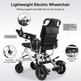 thumbnail image 5 of WalkFeel 33lb Lightweight Folding Electric Wheelchair for Adults & Seniors, 15mi Range Compact Wheelchair, Silver, 5 of 9