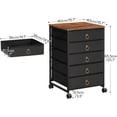 thumbnail image 3 of 5-Drawer Chest, File Cabinet, Office Cabinet with Drawers, Rolling Printer Stand, Filing Cabinet for Living Room, Home Office, Nonwovens Drawer, Easy Assembly, Black, 3 of 18