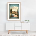 thumbnail image 3 of Capturing Toscana's Beauty: Vintage Retro Travel Art - Tuscany Italy Illustration Oak Framed Wall Art Print 20 x 30 inches, 3 of 4