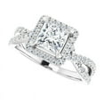 thumbnail image 2 of Empire Jewel 14K White Gold Plated Diamond Ring - 1.5 Ct Princess Cut Lab Created Engagement Band - Infinity Twisted Shank Women's Ring, 2 of 3