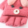 thumbnail image 3 of Visland Kids Boys Girls Fingerless Gloves, Fashion Cute Cartoon Dog Pattern Design Soft Skin-friendly Knitted Flip Top Winter Hand Warm Children Half Finger Gloves Mittens 1Pair, 3 of 5