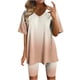 thumbnail image 1 of Blusas para las Mujeres Casual, Cuello en V de Manga Corta Impresa Superior Y Suelto Pantalones Cortos, Conjuntos de Moda de Verano, 1 of 4