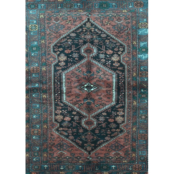 Ahgly Company Indoor Rectangle Persian Light Blue Traditional Area Rugs, 2' x 4'