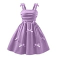 thumbnail image 5 of Feancey Mini Dresses for Girls Bow Sleeveless Cami Dress Ruched Casual Cute Dresses Spaghetti Strap Summer Sundress Birthday Gifts Purple 8-9 Years, 5 of 9
