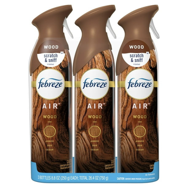 Febreze OdorEliminating Air Freshener Spray, Wood, 3 Count Walmart