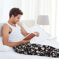 thumbnail image 6 of Picia Skeleton Mens Soft Woven Cotton Elastic Waistband Sleep Pajama Pant Lounge Sleep Pant With Pockets And Drawstring-Large, 6 of 9