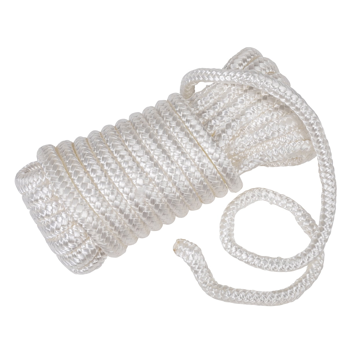 (2 pack) Ozark Trail Double-Braided Nylon Marine Dock Line 3/8 in x 25 ft, Spliced Eye, 550 lb Load