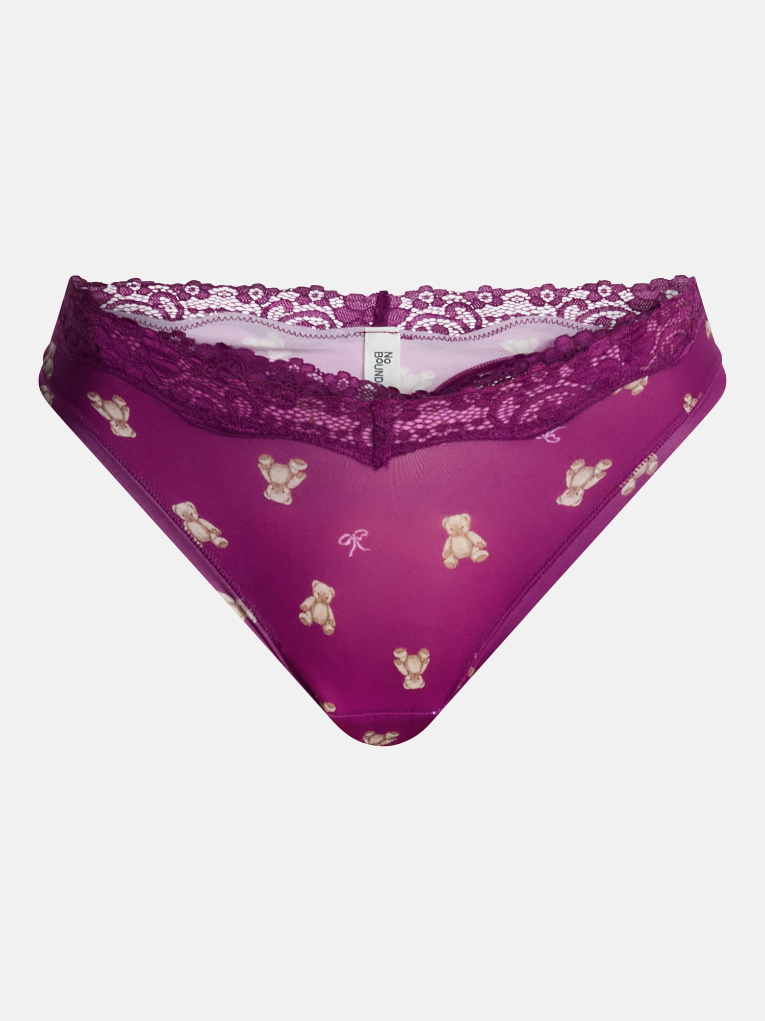No Boundaries Fit Stretch Lace Thong Panties, 3-Pack, Women's XS-XXXL