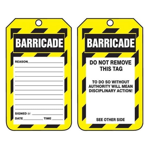 Accuform Sfty Tag,5 3/4in H,3 1/4in W,Plstc ,PK25 TAB107PTP