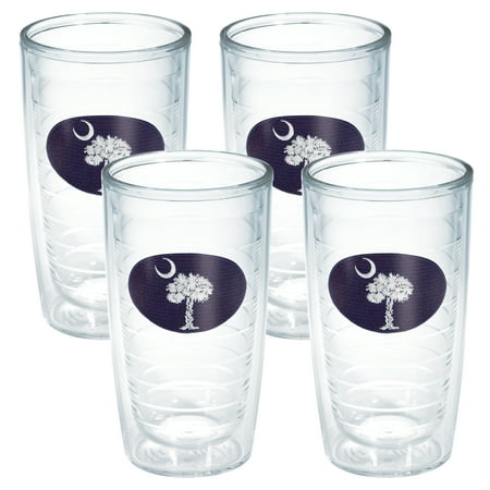 

Tervis South Carolina Flag Made in USA Double Walled Insulated Tumbler Travel Cup Keeps Drinks Cold & Hot 16oz 4pk - No Lid Navy and White