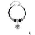 thumbnail image 2 of Delight Jewelry Silvertone Domed Black BSM Best Friend Celtic Knot Leather Bead Bracelet, 7"+2" Extender, 2 of 4