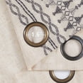 thumbnail image 6 of Lazzzy Linen Curtains Bordered Embroidery Boho Curtains for Living Room Bedroom 63 inch Light Filtering Window Drapes Grommet 2 Panels Grey on Beige, 6 of 8