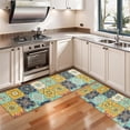 thumbnail image 3 of Kitchen Rugs Sets Of 2,Orange Boho Bohemia Floral Geometric Pattern Anti Fatigue Kitchen Mat Rugs Non Slip Washable,Decorative Kitchen Floor Mats for Kitchen,Sink,Laundry,17"X47", 3 of 5