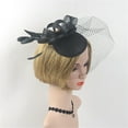 thumbnail image 3 of MSJUHEG Tea Party Hats,Feather Hair Clip,Feather Headpiece,Church Hats,Fascinators Hats,Fascinator Hat Flower Feather Mesh Tea Hairband for Women Black One Size, 3 of 6