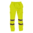 thumbnail image 2 of Men's Reflective Strip Sanitation Work Uniform Fleece Pants, Casual Sports Trousers for Safety and Visibility During Night Work or Outdoor Activities,Green,XL, 2 of 5