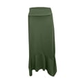 thumbnail image 4 of Wxolcjlv Womens Solid Handkerchief Hem Maxi Skirt Fold Over Waist With Side Pockets Casual Long Skirts, 4 of 4