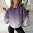 thumbnail image 2 of Besolor Sweat-Shirt Tricoté pour Femmes Mode Automne Col Rond Dégradé Pull Chemises Manches Longues, 2 of 7