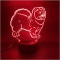 Animal Chow Dog 3d Lamp, bedroom, children Colorful with Remote The
