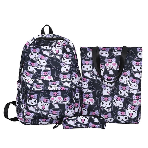 Mochila de Hello Kitty Sanrio Kuromi Cinnamoroll, Bolsa Escolar de Anime de dibujos animados, Bolsa Escolar de viaje Kawaii Preppy, bolsa de libros, juguetes, regalos