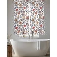 thumbnail image 6 of Boho Leaf Semi Sheer Curtains 72 Inch Length 2 Panels Set, Orange Red Spring Farmhouse Pastoral Tribal Sheer Kitchen Curtain Privacy Voile Window Curtain for Living Room Bedroom Rod Pocket Drapes, 6 of 7
