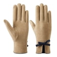 thumbnail image 1 of Womens Warm Gloves Outdoor Riding Driving Cute Bow Plus Fleece Touched Screen NonSlip Gloves Unisex, 1 of 4